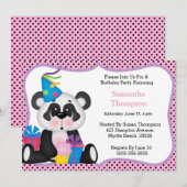 Panda Birthday-uitnodigingen Kaart (Voorkant / Achterkant)