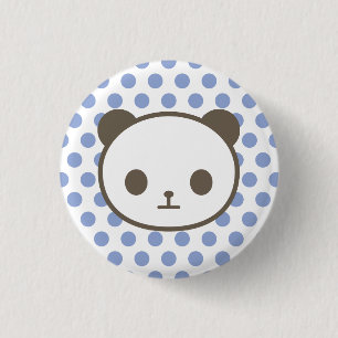 panda blauw ronde button 3,2 cm