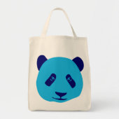 Panda - Blauw Tote Bag (Voorkant)