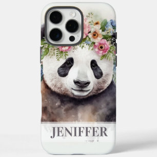 Panda Bloemen Aquarel                           iPhone 16 Pro Max Hoesje