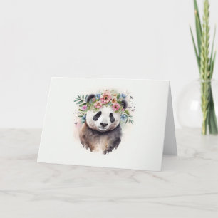 Panda Bloemen Waterverf Kaart