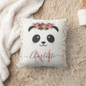 panda bloesmonogram gepersonaliseerd kussen (Deken)