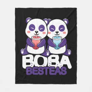 Panda Boba Bubble Tea Anime Kawaii Neko Girls Fleece Deken