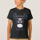 Panda Bodybuilder Dumbbell Bodybuilding T-shirt (Voorkant)