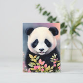 Panda Botanische Kunst Briefkaart (Staand voorkant)