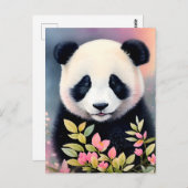 Panda Botanische Kunst Briefkaart (Voorkant / Achterkant)