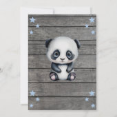 Panda Boy Baby shower Uitnodiging, bijtende blauwe Kaart (Achterkant)