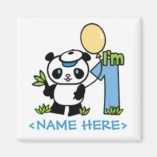 Panda Boy First Birthday Magneet