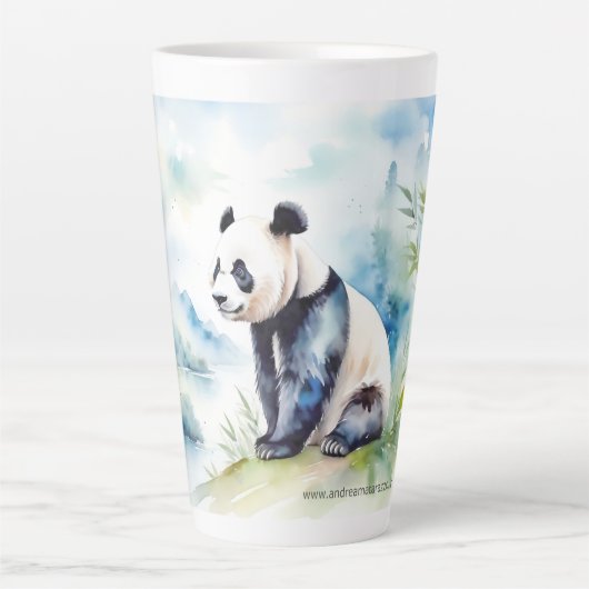 Panda brengt geluk latte mok (Voorkant)