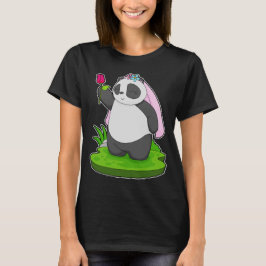 Panda Bruid Roos Bruiloft T-shirt