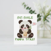 Panda Bubble thee Briefkaart (Staand voorkant)