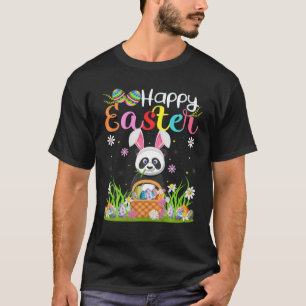 Panda Bunny Egg Hunting Funny Panda Happy Pasen T-shirt