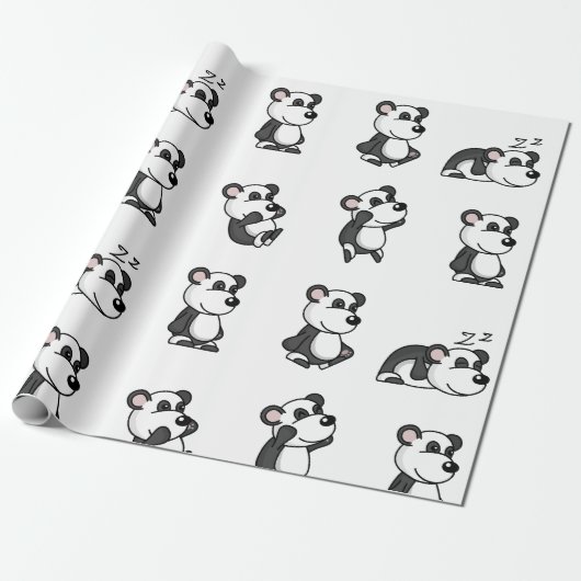 panda cadeaupapier (Uitgerold)