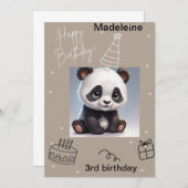 Panda câlin, Carte d'anniversaire Écrivable (Devant / Derrière)