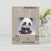 Panda câlin, carte d'anniversaire inscriptible (Debout devant)