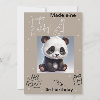 Panda câlin, carte d'anniversaire inscriptible