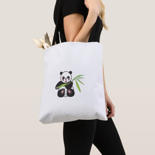 Panda canvas tas! draagtas (Dichtbij)