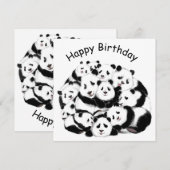 Panda carte d'anniversaire Happy Family - Drôle (Devant / Derrière)