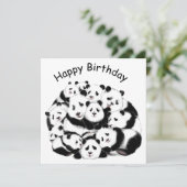 Panda carte d'anniversaire Happy Family - Drôle (Debout devant)