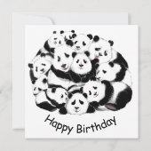 Panda carte d'anniversaire Happy Family - Drôle (Dos)