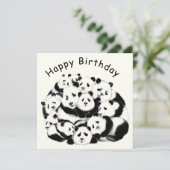 Panda carte d'anniversaire Pandas de famille heure (Debout devant)