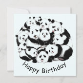 Panda carte d'anniversaire Pandas de famille heure (Dos)