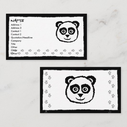 Panda Cartes de visite (Devant / Derrière)