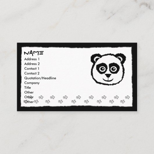 Panda Cartes de visite (Devant)