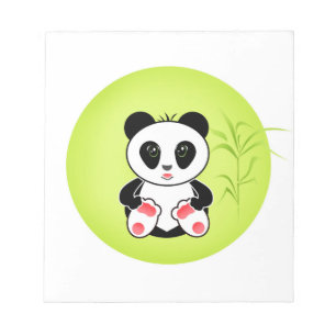 Panda, cartoon, kinderen notitieblok