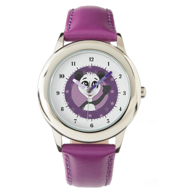 Panda cartoon polshorloge horloge (Voorkant)