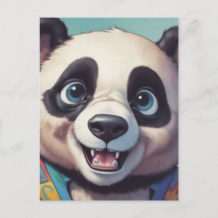 Panda Cartoon Tekenkunst Briefkaart