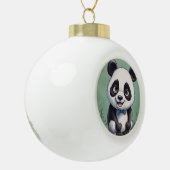 Panda Cartoon Tekenkunst Keramische Bal Ornament (Links)