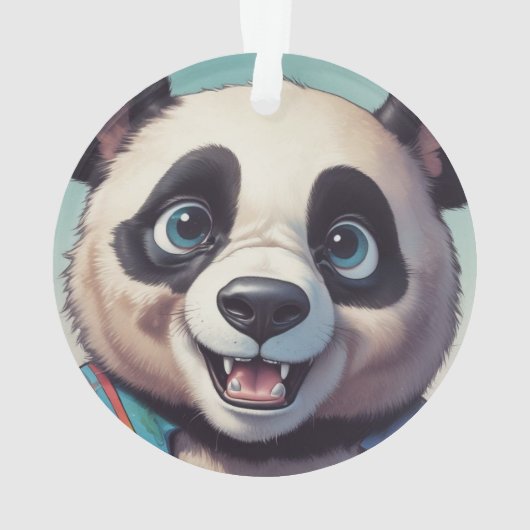 Panda Cartoon Tekenkunst Ornament (achterkant)