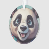 Panda Cartoon Tekenkunst Ornament (voorkant)