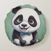 Panda Cartoon Tekenkunst Rond Kussen (Achterkant)