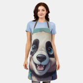 Panda Cartoon Tekenkunst Schort (Gedragen)