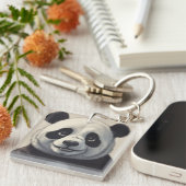 Panda Cartoon Tekenkunst Sleutelhanger (Voorkant Rechts)