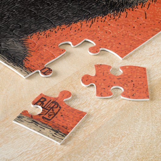 Panda & Chat en Rouge - Puzzle amusant (Côté)