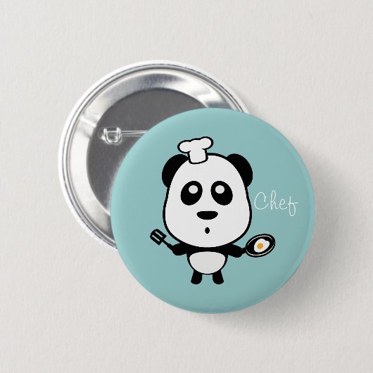 Panda chef-Button Ronde Button 5,7 Cm (Voorkant /achterkant)
