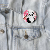 Panda Cherry Blossom Ronde Button 5,7 Cm (In situ)