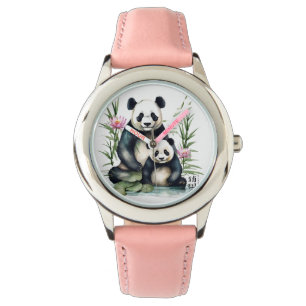 Panda chinois de fille et montre à poignet d'enfan