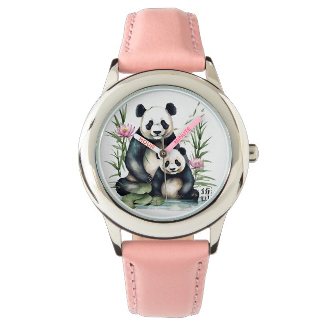 Panda chinois de fille et montre à poignet d'enfan (devant)