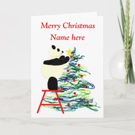 Panda Christmas Card, carte de vacances (Devant)