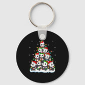 Panda Christmas Tree Lights Xmas Sweater Holiday P Sleutelhanger (Voorkant)