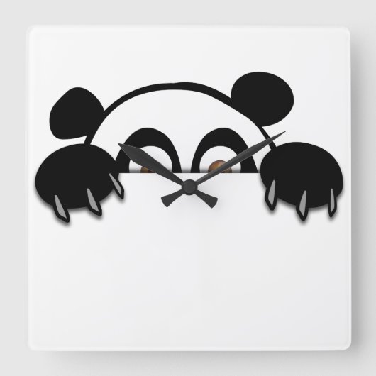 Panda Clock Vierkante Klok (Voorkant)