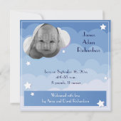 Panda couché "c'est un garçon" carte de faire-part (Dos)