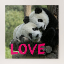 Panda Couple Puzzle Personnaliser