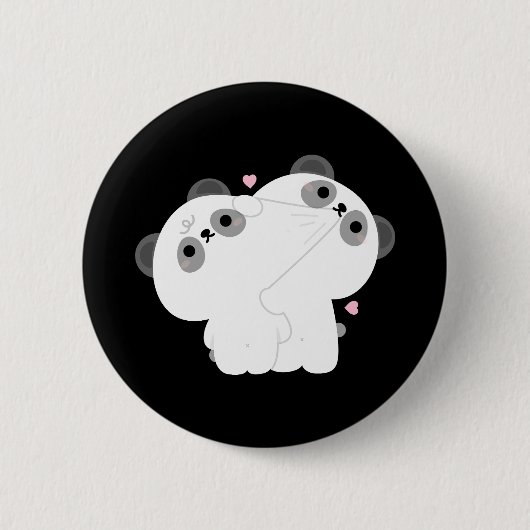 Panda Couple Ronde Button 5,7 Cm (Voorkant)