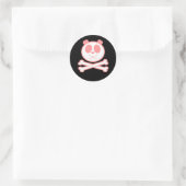 Panda Cross Bone - Roze Ronde Sticker (Tas)