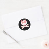 Panda Cross Bone - Roze Ronde Sticker (Envelop)